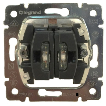 Выключатель двухклавишный 10А Legrand Galea Life