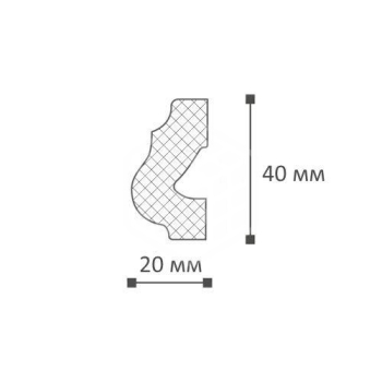 Молдинг NMC O, 20х40, 2 м, 65 шт