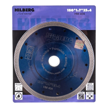 Диск алмазный отрезной 180*25,4 Hilberg Турбо ультратонкий х-тип HM404