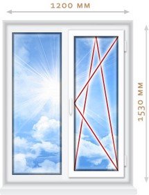Пластиковое окно VEKA PROLINE 1200х1530, одинарный стеклопакет STiS, фурнитура MACO