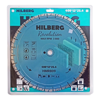 Диск алмазный отрезной 400*25,4*12 Hilberg Revolution HMR809