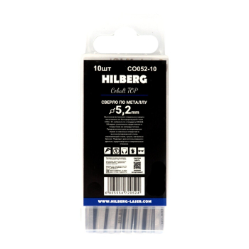 Сверло по металлу 5.2*86(52)мм (10шт) Hilberg Cobalt 5% TOP, CO052-10