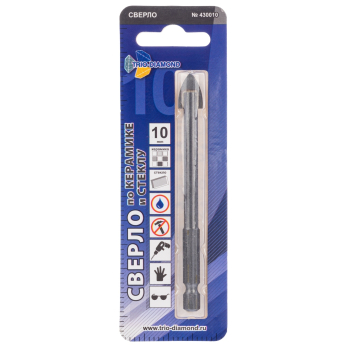 Сверло по керамике и стеклу 10мм 430010
