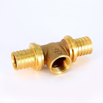 Тройник надвижной латунный REHAU 40 с внутренней резьбой на боковом проходе 14563001001