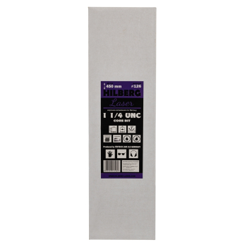 Коронка алмазная 126*450 Hilberg Laser 1 1/4 UNC HD716