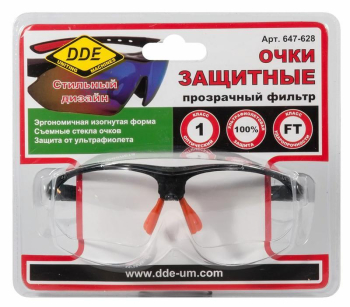 Очки защитные DDE прозрачные (Очки защитные)