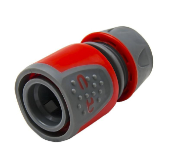 Соединитель быстроразъемный QUATTRO ELEMENTI для шланга 1/2", мягкий пластик, аквастоп, блокиратор (241-246) (Соединители быстроразъемные)