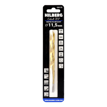 Сверло по металлу 11.5*142(94)мм Hilberg Cobalt 5% TOP, CO115