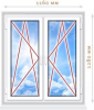 Пластиковое окно VEKA SOFTLINE 1160х1280, двойной стеклопакет STiS, фурнитура MACO, м/п
