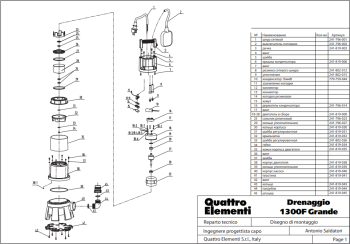 Дренажный насос QUATTRO ELEMENTI Drenaggio 1300 F Grande (1300 Вт, 25000 л/час, грязевой, 11 м) (241-819) (Дренажные насосы для грязной воды)