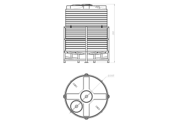 Емкость 10000л усиленная с полным сливом.На каркасе