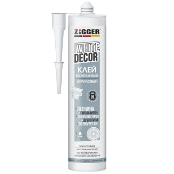 Клей акриловый ZIGGER WHITE DECOR, для декора, белый, 400 г