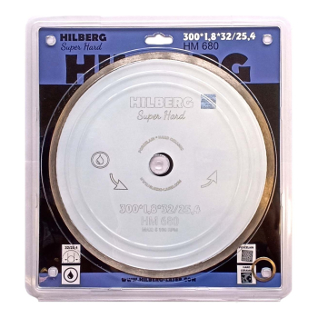 Диск алмазный отрезной 300*32/25,4 Hilberg Super Hard Сплошной HM680