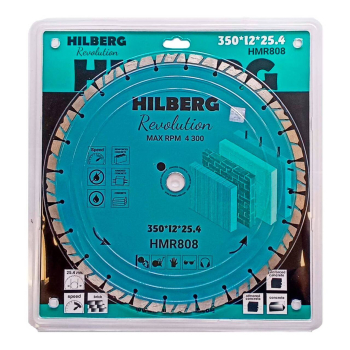 Диск алмазный отрезной 350*25,4*12 Hilberg Revolution HMR808