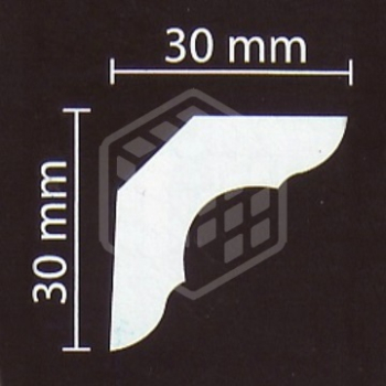 Плинтус потолочный NMC, MP, (30 х 30), 2 м, 95 шт