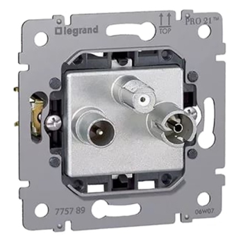 Розетка телевизионная Legrand Galea Life TV-FM-SAT простая 1,5дБ 2400 МГц