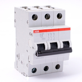 Автоматический выключатель ABB 3-полюсный S203 C6 (автомат электрический)