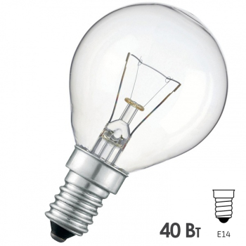 Лампа накаливания шарик Osram CLASSIC P CL 40W E14 прозрачная (ЛОН)