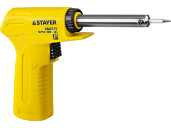 STAYER MAXTerm, 30 Вт + 70 Вт, 2 в 1, конус, электропаяльник с пистолетной рукояткой (55307-70) (Электропаяльники)