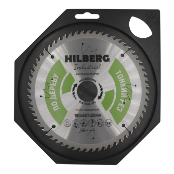 Диск пильный Hilberg Industrial Дерево тонкий рез 190*20*60Т HWT193