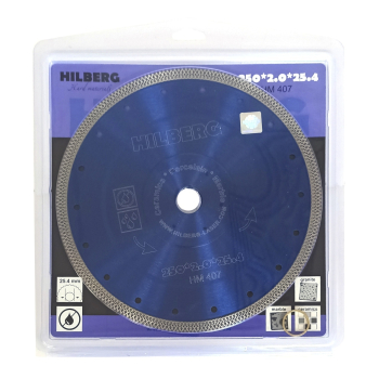 Диск алмазный отрезной 250*25,4/22,23 Hilberg Турбо ультратонкий х-тип HM407