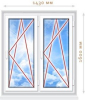 Пластиковое окно VEKA SOFTLINE 1430х1600, двойной, энергосберегающий стеклопакет STiS, фурнитура MACO, м/п