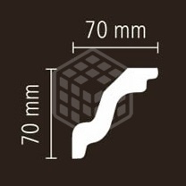 Плинтус потолочный NMC, K, (70 х 70), 2 м, 80 шт