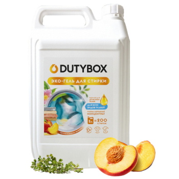 Гель для стирки DUTYBOX, концентрат, Персик и масло жожоба, 200 стирок, 5 л, DB-5183