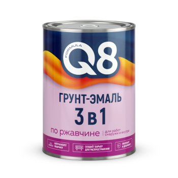 Грунт-эмаль по ржавчине FORMULA Q8, быстросохнущая, черная, 1,8 кг