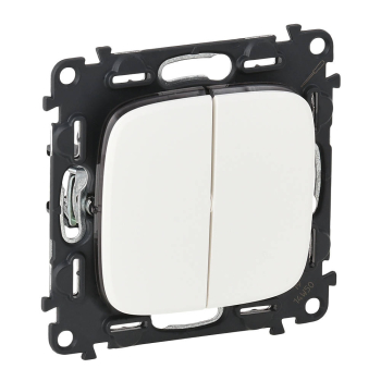 Выключатель двухклавишный Legrand Valena ALLURE, 10 А, 250 В, белый, 752705