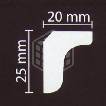 Плинтус потолочный NMC, MO, (25 х 20), 2 м, 140 шт