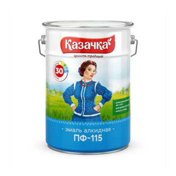 Эмаль Казачка ПФ-115, бирюзовая, 6 кг