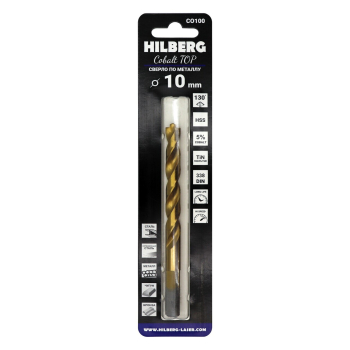 Сверло по металлу 10.0*133(87)мм Hilberg Cobalt 5% TOP, CO100