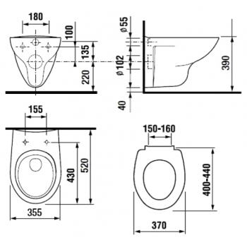 Унитаз подвесной Roca Mateo 346200000 (крышка дополнительно)