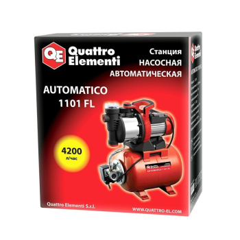 Насосная станция QUATTRO ELEMENTI Automatico 1101 FL (1100 Вт, 4200 л/ч, для чистой, 45 м (910-232) (Насосные станции)