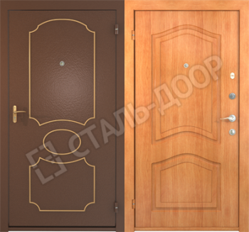 Металлическая дверь с ковкой MTD-162: порошковый окрас + МДФ 16мм