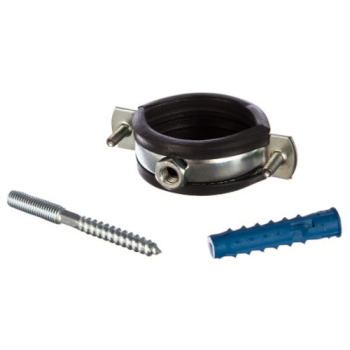 Хомут сантехнический М8, 4", 110-114 мм, с дюбелем и шурупом