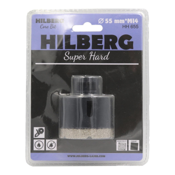 Коронка алмазная 55 мм Hilberg Super Hard M14 HH655