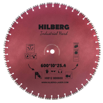 Диск алмазный отрезной 600*25,4 Hilberg Industrial Hard HI812