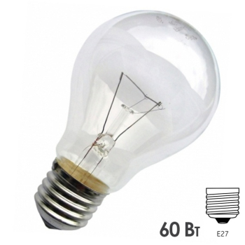 Лампа накаливания 36В 60Вт Е27 прозрачная (МО 36-60) (ЛОН)