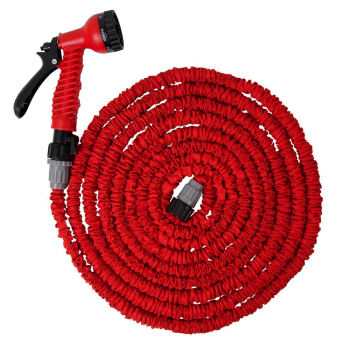 Шланг для воды растягивающийся QUATTRO ELEMENTI 15 метров, латекс, + Пистолет поливочный (241-239) (241-239) (Растягивающиеся)