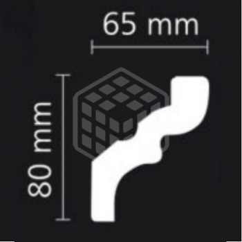 Плинтус потолочный NMC, C, (80 х 65), 2 м, 55 шт