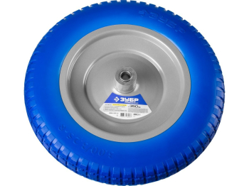 ЗУБР КПУ-1, 3.25" х 350 мм, для тачек (арт. 39901, 39976), стальной диск, подшипник - 16 мм, полиуретановое колесо, Профессионал (39912-1) (Тачки, кол