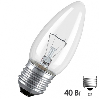 Лампа накаливания свеча Osram CLASSIC B CL 40W E27 прозрачная (ЛОН)