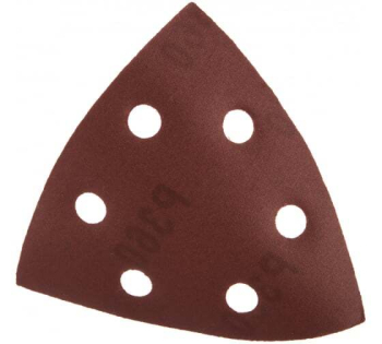 Насадка для МФИ ПРАКТИКА шлиф.листы, дельта, VELCRO, 6 отверстий 93 мм, P360, 10 шт (240-478) (Насадки для МФИ)