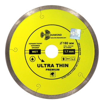 Диск алмазный отрезной 180*25,4 Сплошной ультратонкий hot press UTW504