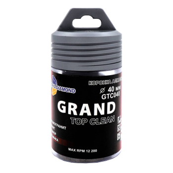 Коронка алмазная по керамограниту 40 мм, М14, Grand Top Clean, GTC040