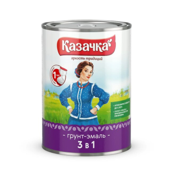 Грунт-эмаль по ржавчине Казачка, красно-коричневая, 0,9 кг