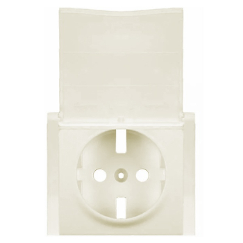 Накладка розетки с заземлением с крышкой Legrand Galea Life Pearl