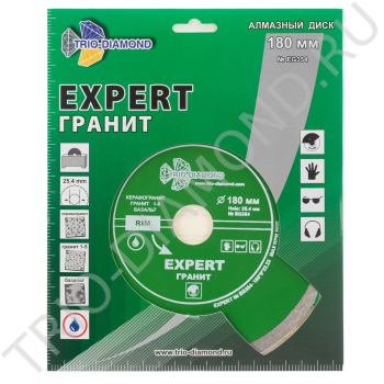 Диск алмазный отрезной 180*25,4 Сплошной Эксперт Гранит hot press EG354